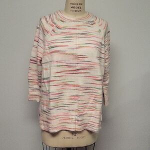 Lou & Grey For Lift Striped Oversize Multicolor Knit Sweater, Size S/XS